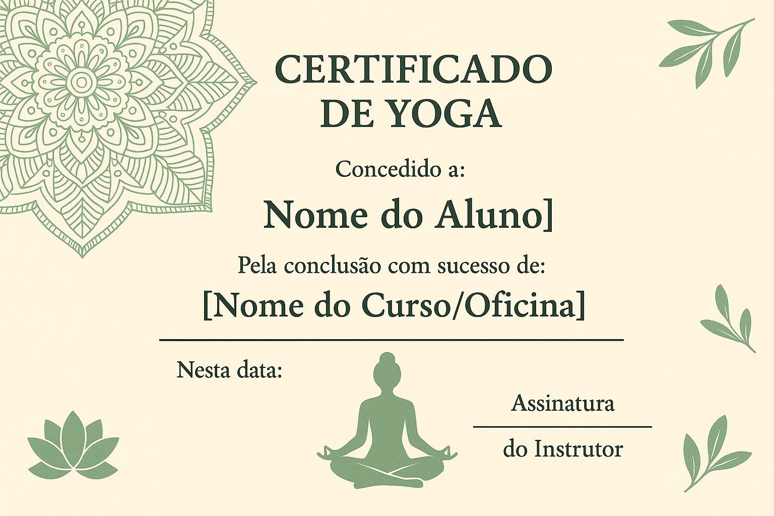 Certificado de Yoga